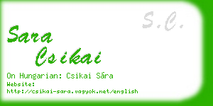 sara csikai business card